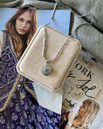 Collar Silver Eye celeste