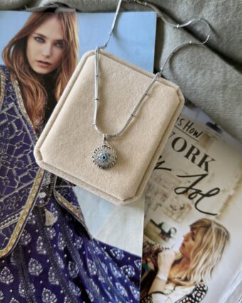 Collar Silver Eye celeste