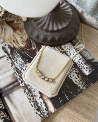 Collar Snake Heart Gold