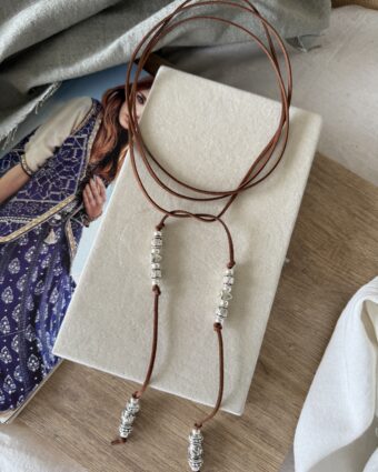 Collar Lazo Brown Silver
