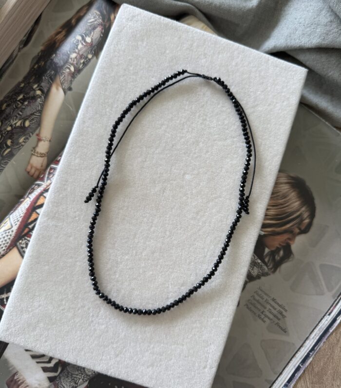 Collar Cristal Liso Negro