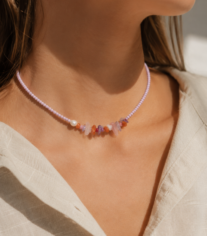 Collar Perla Multi color stone