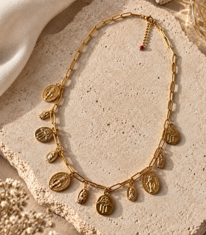 Collar Medallas Gold Simple