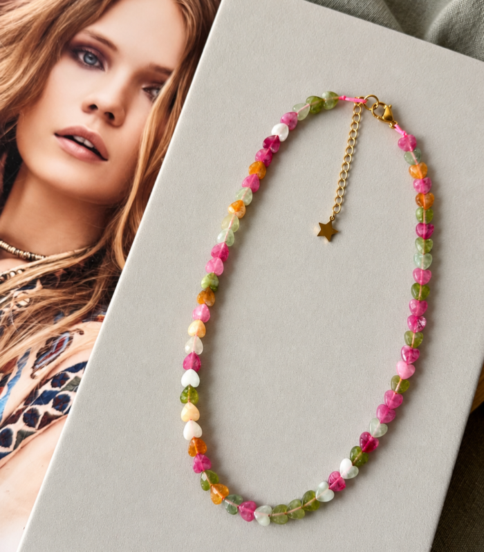 Collar Little hearts stone